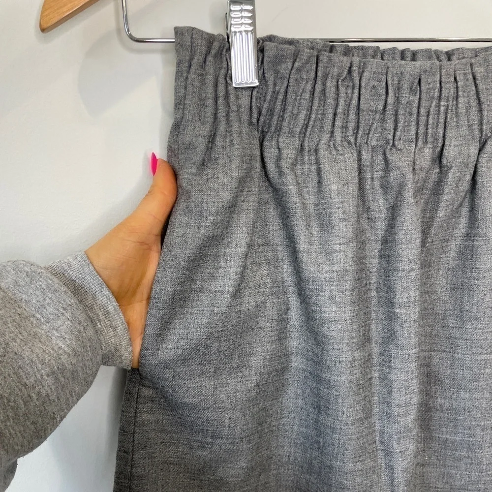 J. Crew Mini Gray Cinched Waist with Pockets Skirts Wool Blend